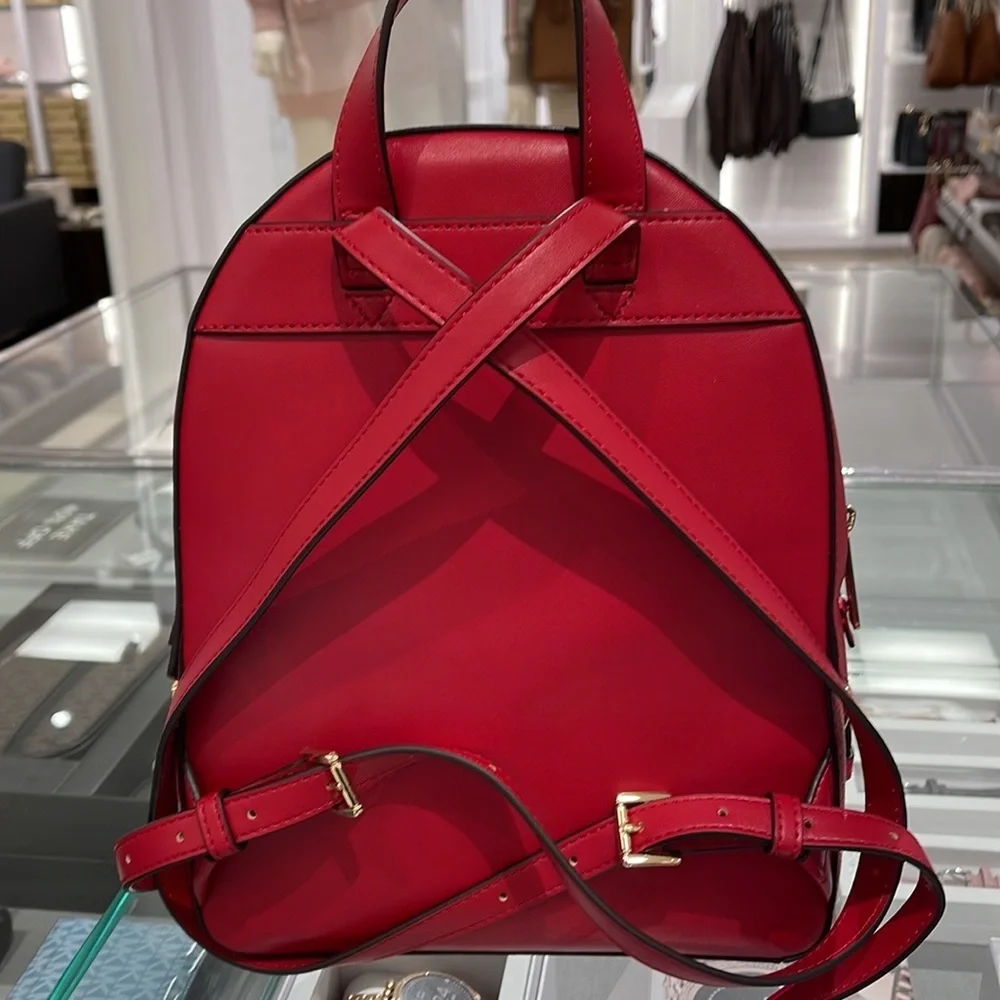 Michael Kors Jaycee Medium Pebbled Leather Backpack Chili